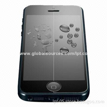 0.3mm Clear Tempered-glass Screen Film for iPhone 5S with Waterproof Design
